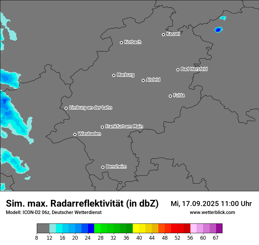 Modellkarten Simuliertes Radarbild