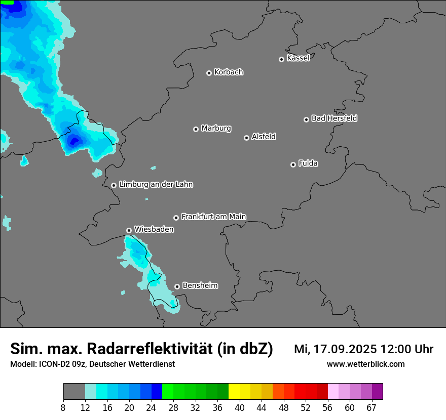 Modellkarten Simuliertes Radarbild