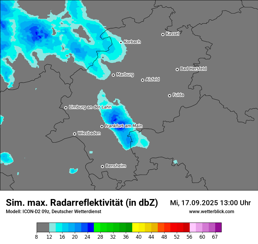 Modellkarten Simuliertes Radarbild