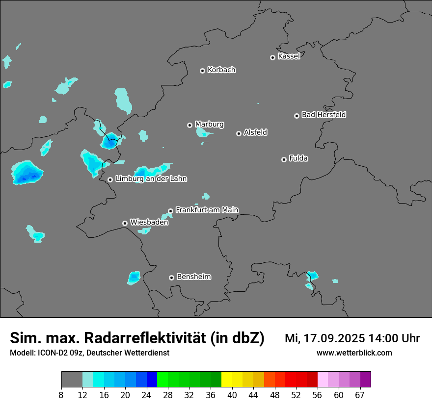 Modellkarten Simuliertes Radarbild