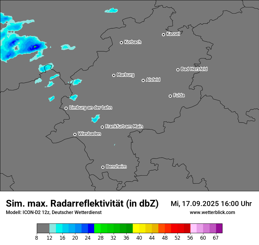 Modellkarten Simuliertes Radarbild