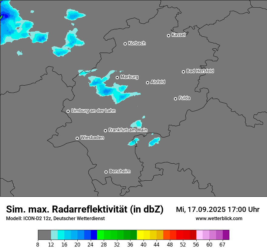 Modellkarten Simuliertes Radarbild
