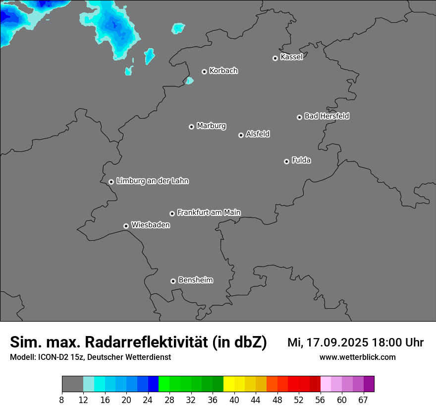 Modellkarten Simuliertes Radarbild
