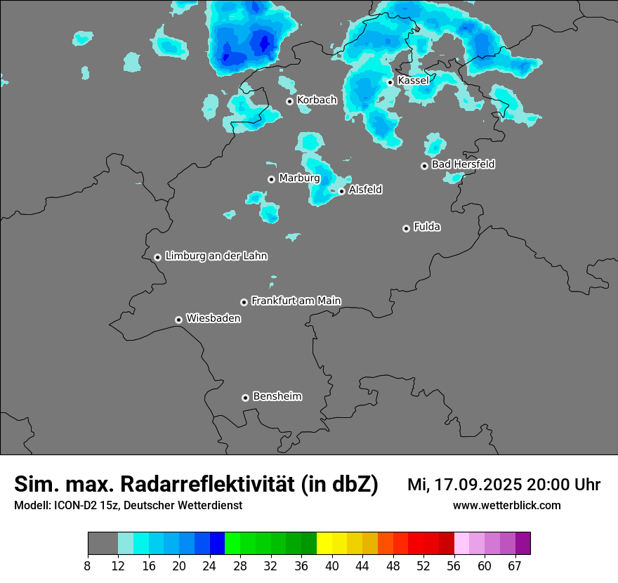 Modellkarten Simuliertes Radarbild