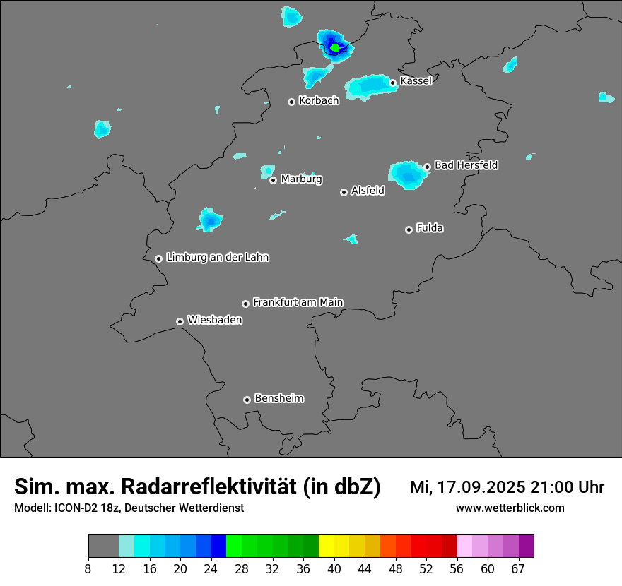 Modellkarten Simuliertes Radarbild