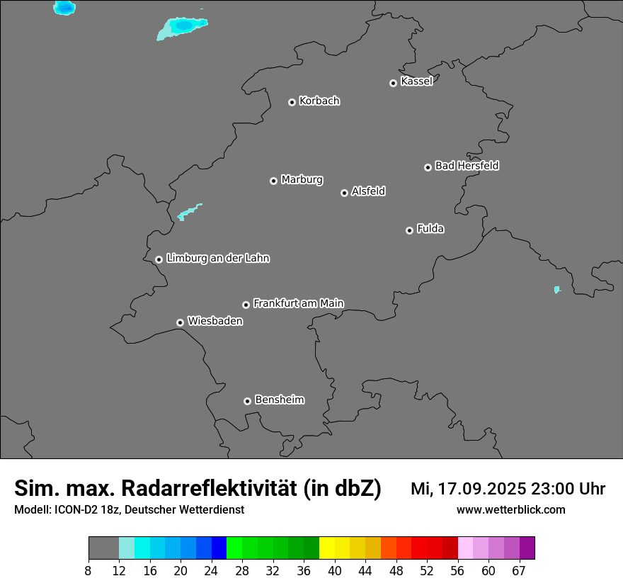 Modellkarten Simuliertes Radarbild