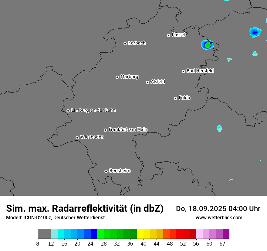 Modellkarten Simuliertes Radarbild