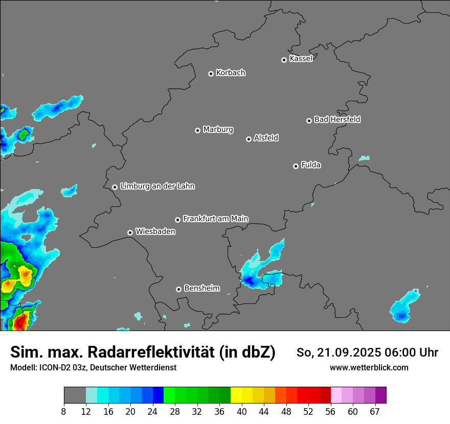 Modellkarten Simuliertes Radarbild