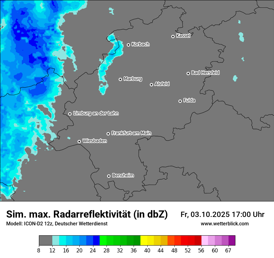 Modellkarten Simuliertes Radarbild