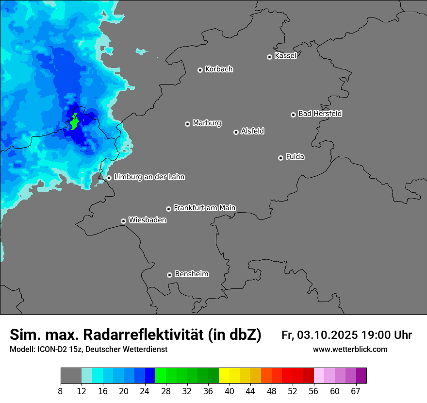 Modellkarten Simuliertes Radarbild