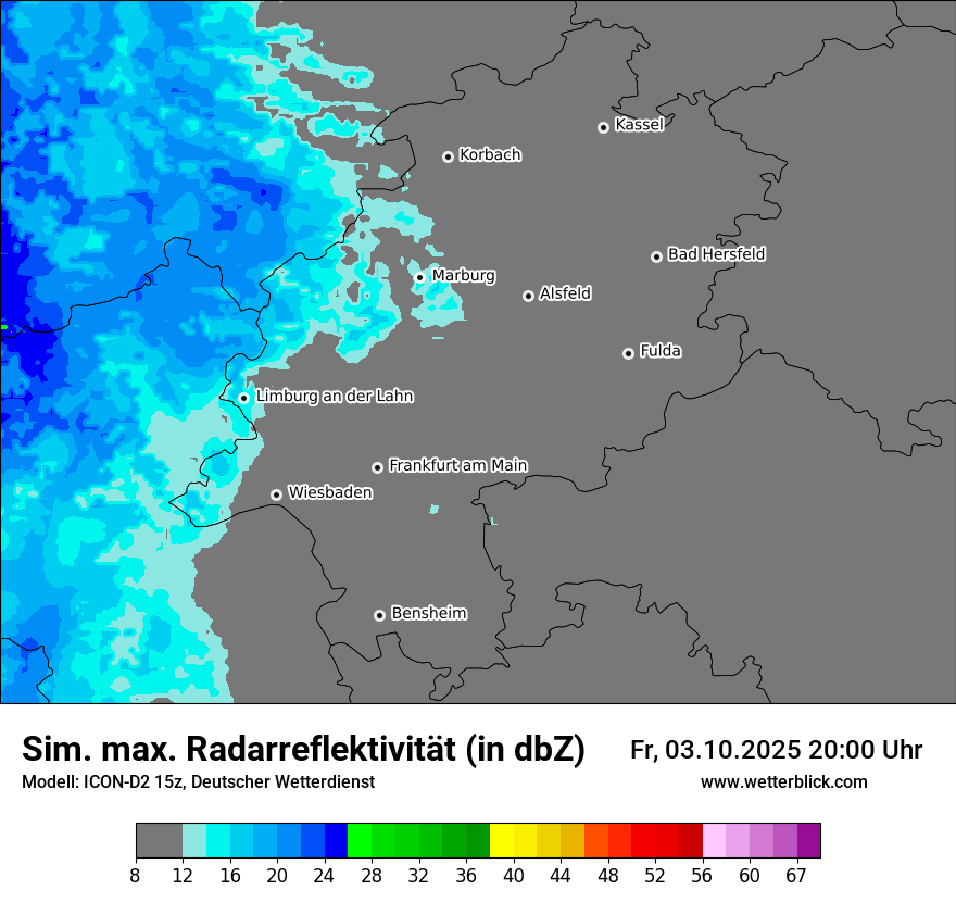 Modellkarten Simuliertes Radarbild