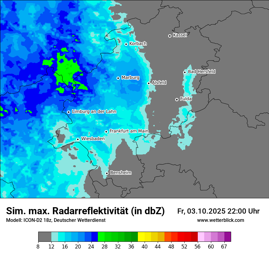 Modellkarten Simuliertes Radarbild