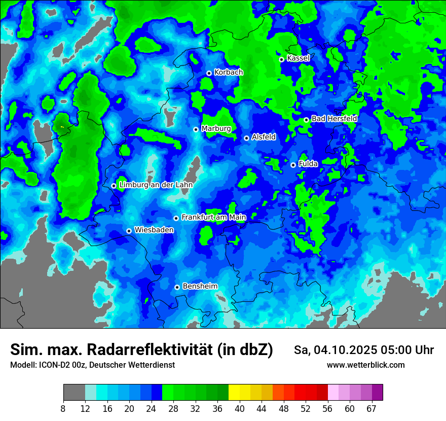 Modellkarten Simuliertes Radarbild