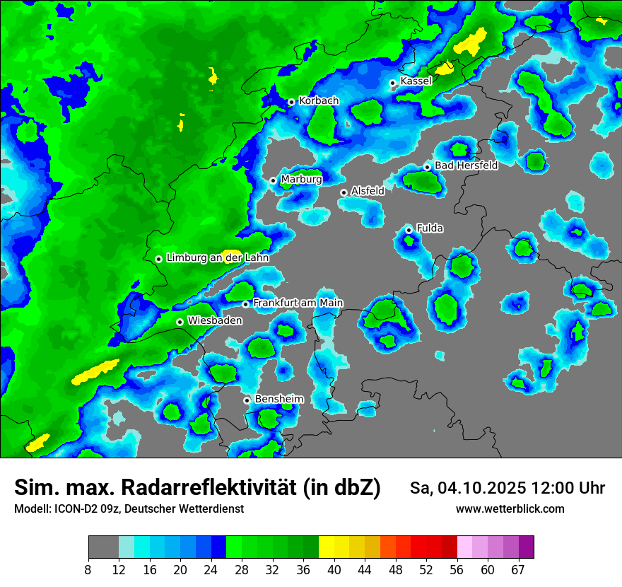Modellkarten Simuliertes Radarbild