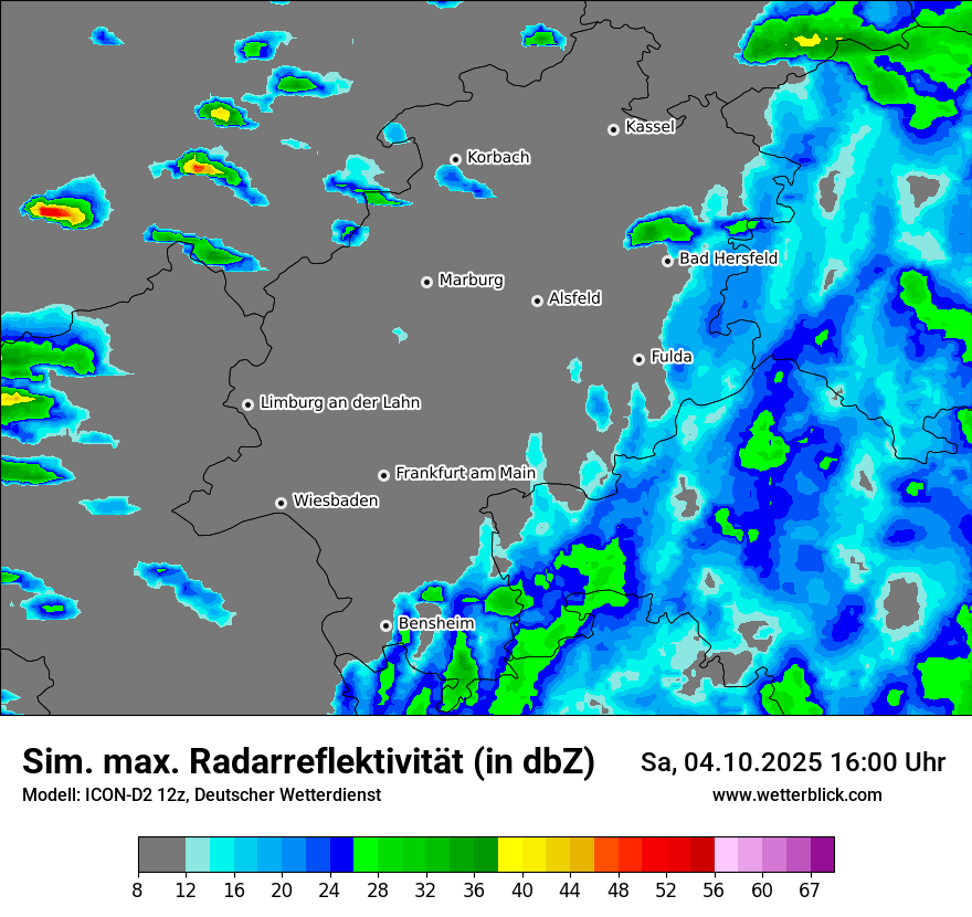 Modellkarten Simuliertes Radarbild
