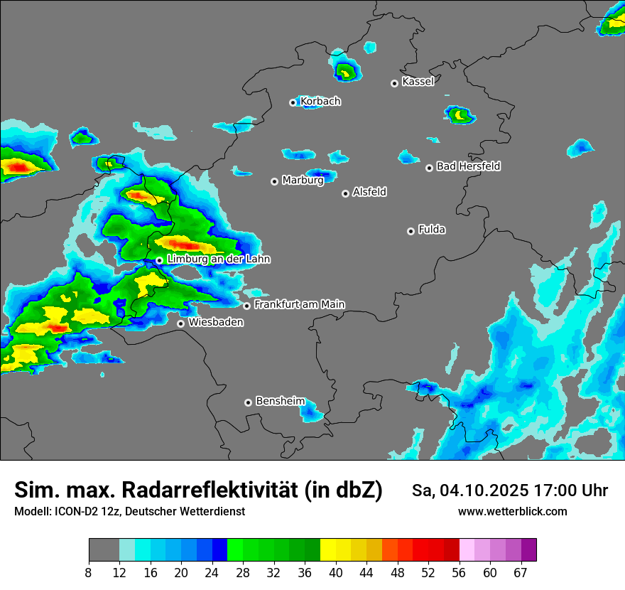 Modellkarten Simuliertes Radarbild