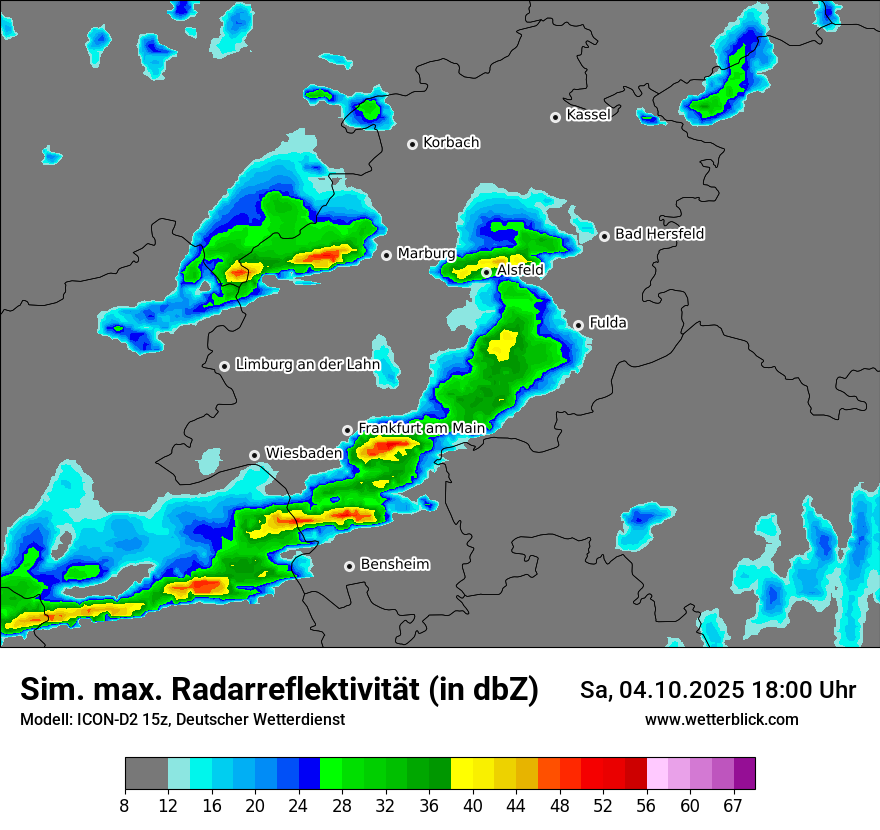 Modellkarten Simuliertes Radarbild