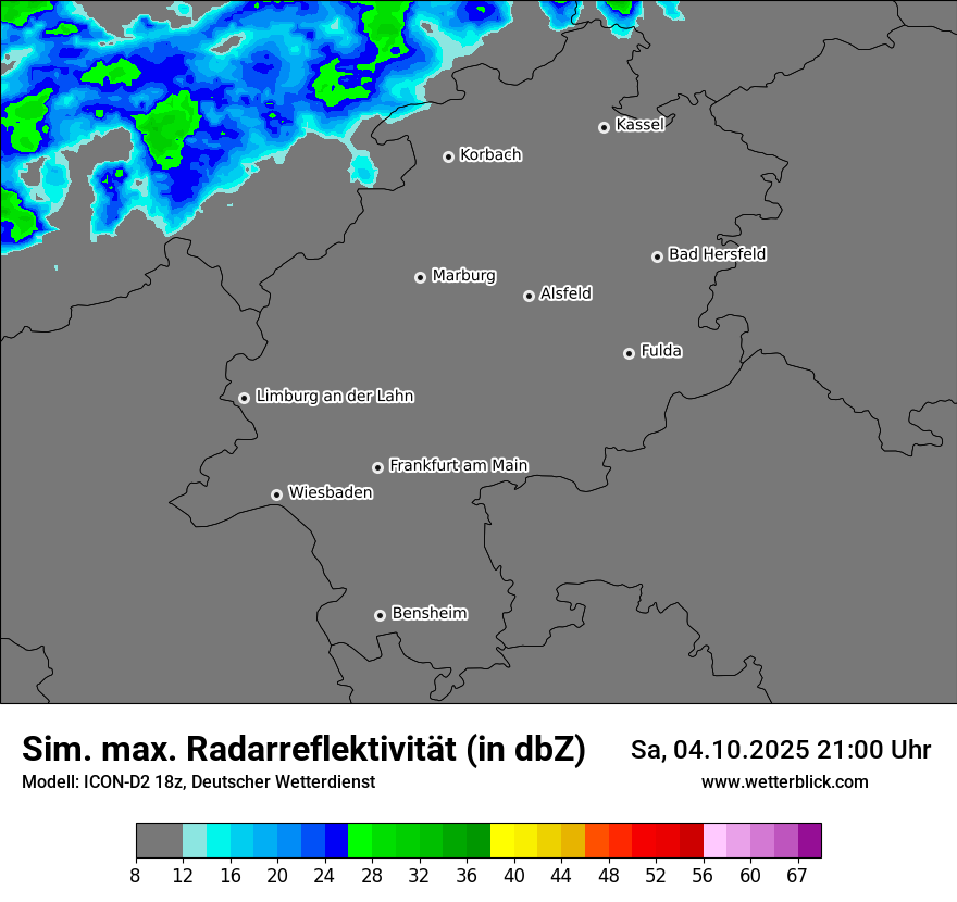 Modellkarten Simuliertes Radarbild