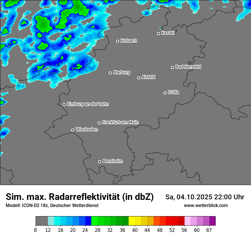 Modellkarten Simuliertes Radarbild