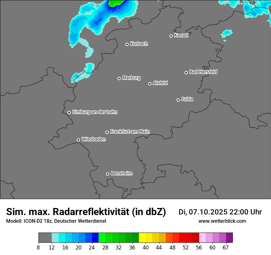 Modellkarten Simuliertes Radarbild