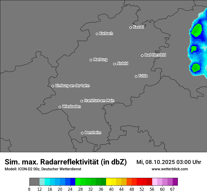 Modellkarten Simuliertes Radarbild