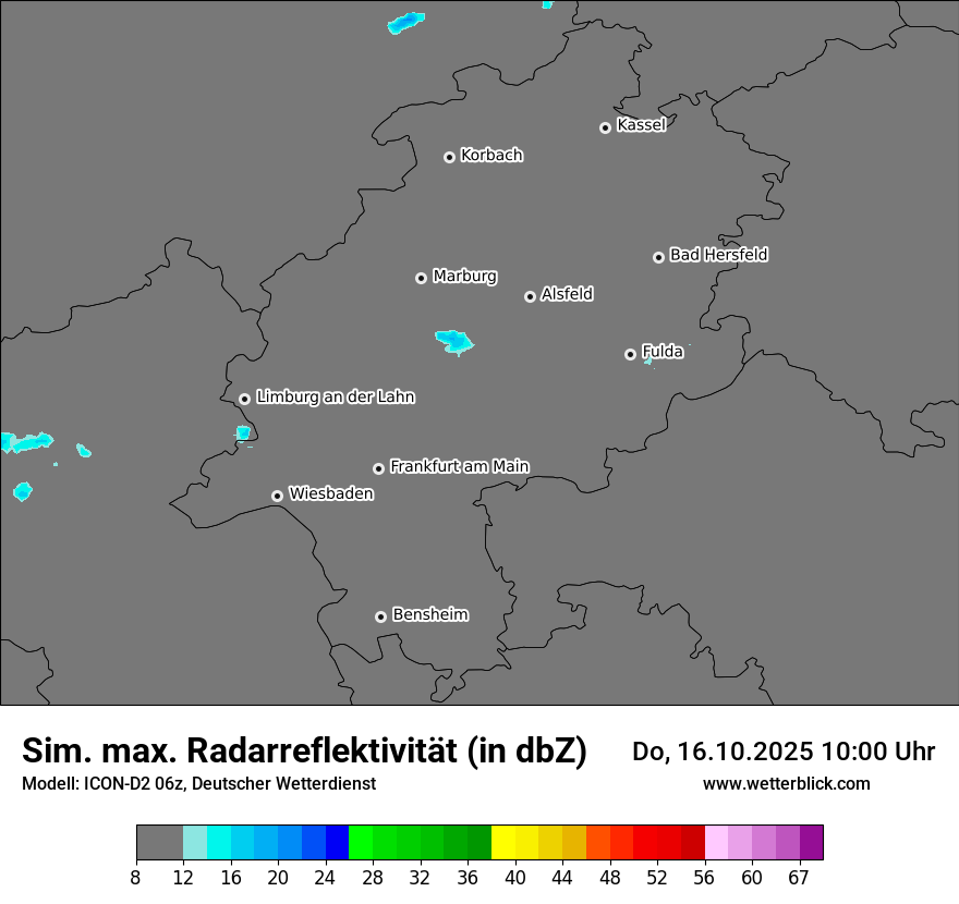 Modellkarten Simuliertes Radarbild
