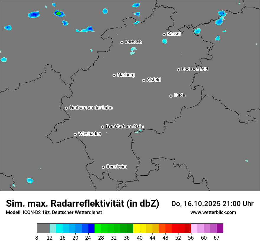 Modellkarten Simuliertes Radarbild
