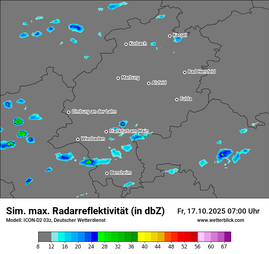 Modellkarten Simuliertes Radarbild