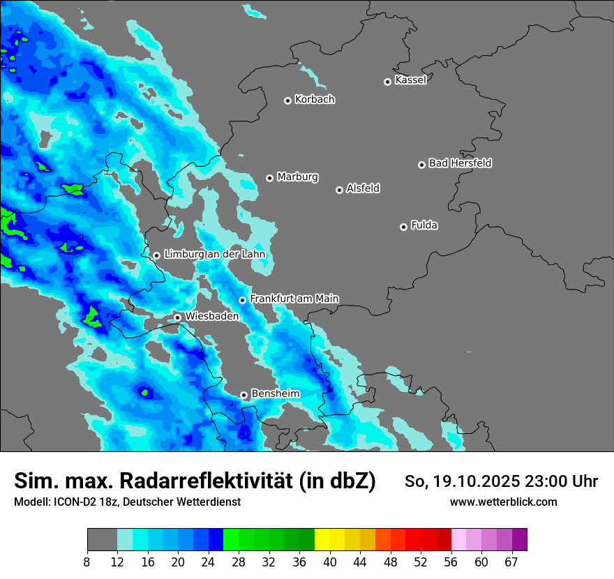 Modellkarten Simuliertes Radarbild