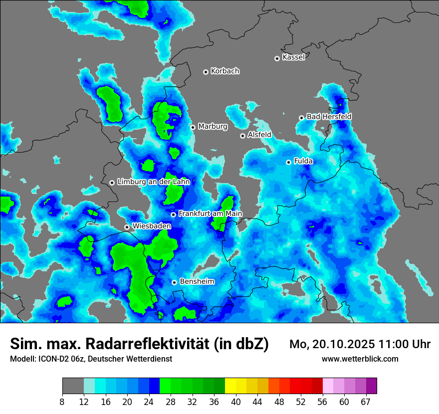 Modellkarten Simuliertes Radarbild