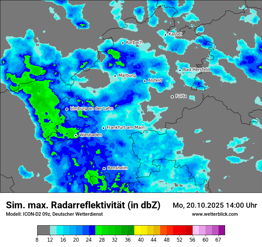 Modellkarten Simuliertes Radarbild