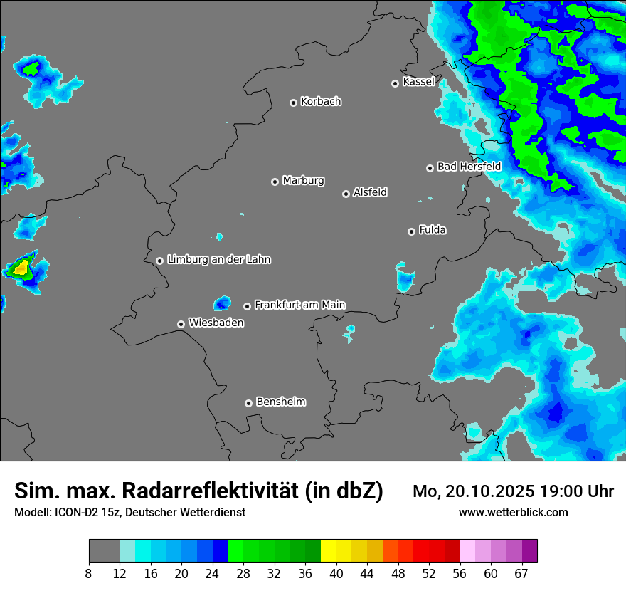 Modellkarten Simuliertes Radarbild