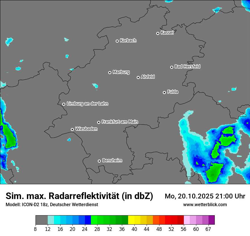 Modellkarten Simuliertes Radarbild