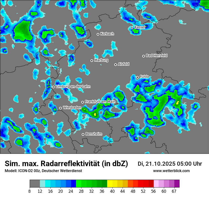 Modellkarten Simuliertes Radarbild