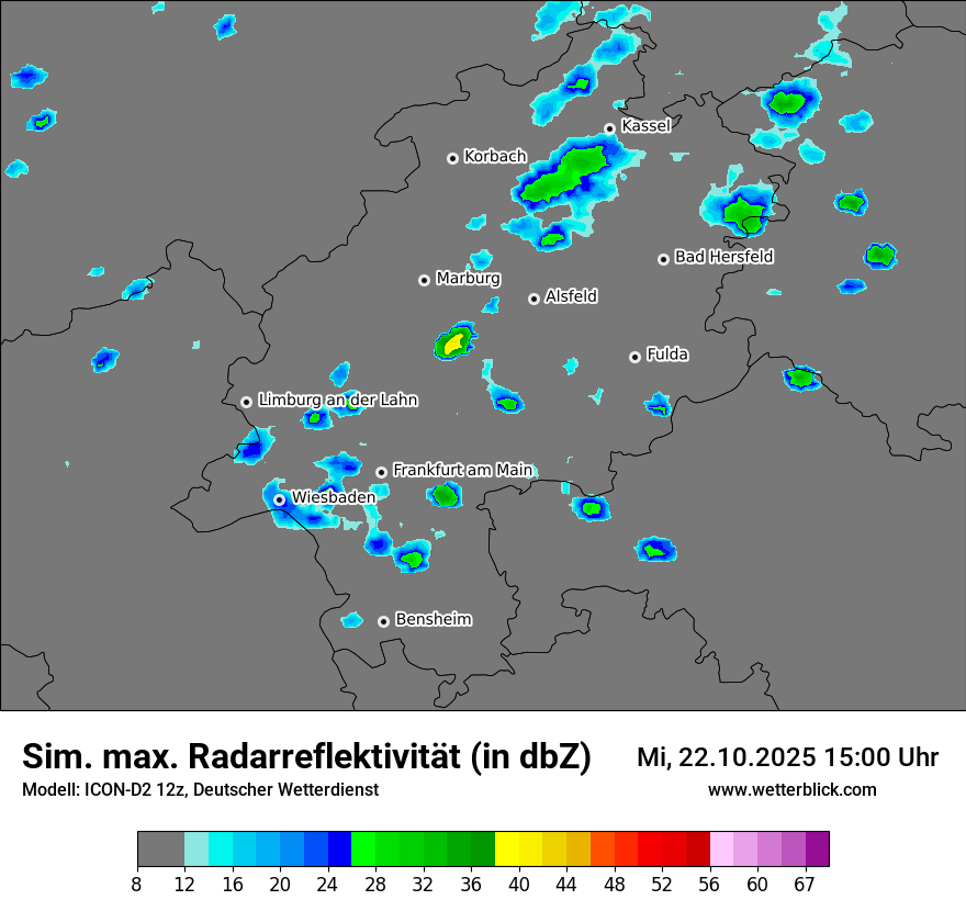 Modellkarten Simuliertes Radarbild