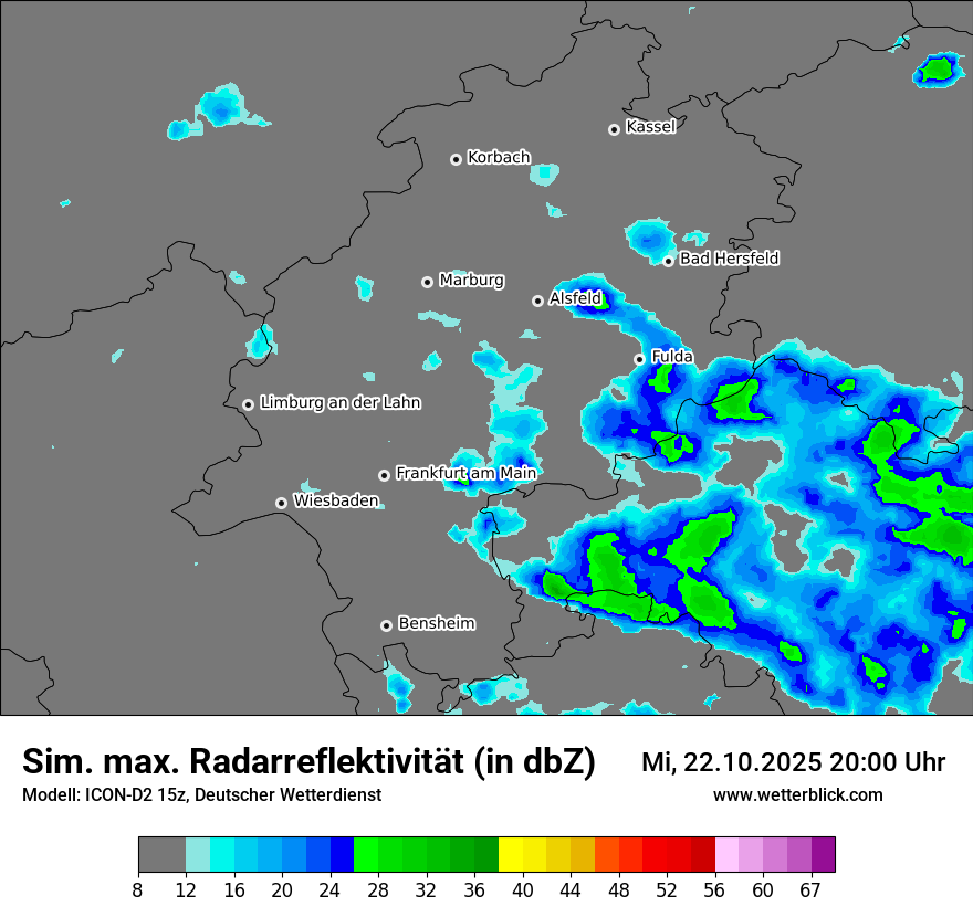 Modellkarten Simuliertes Radarbild