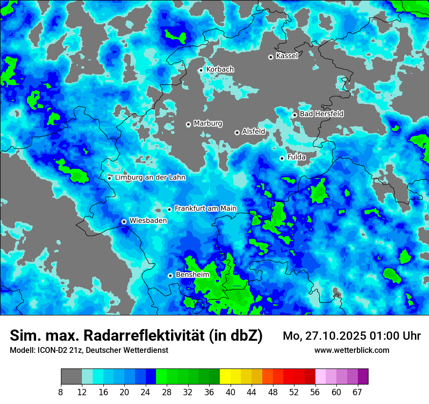 Modellkarten Simuliertes Radarbild