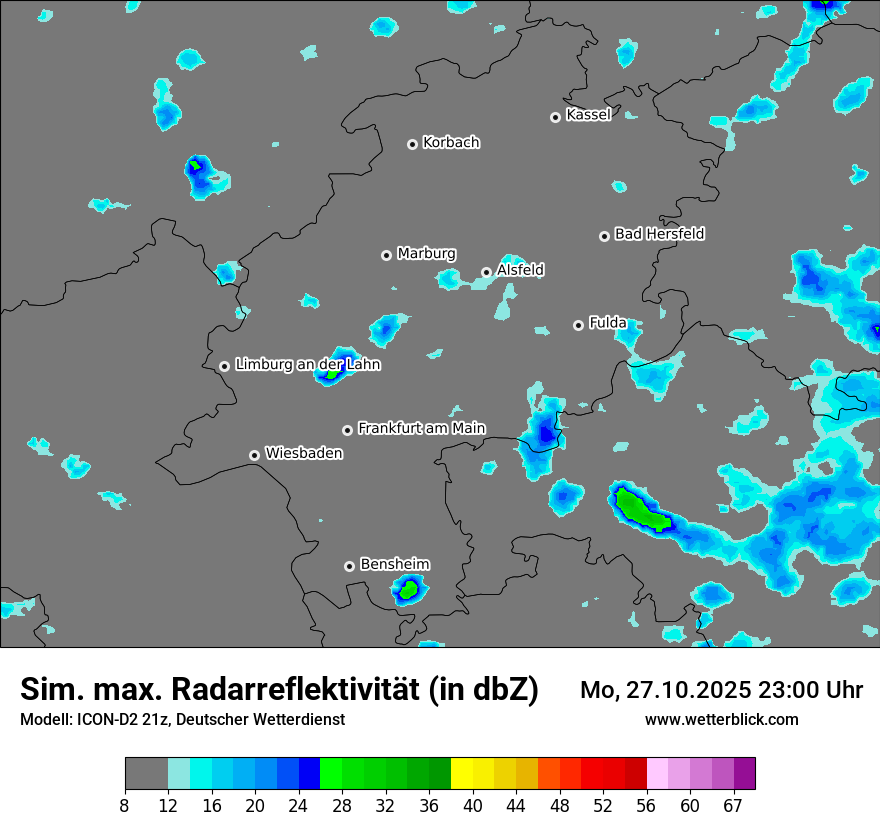 Modellkarten Simuliertes Radarbild