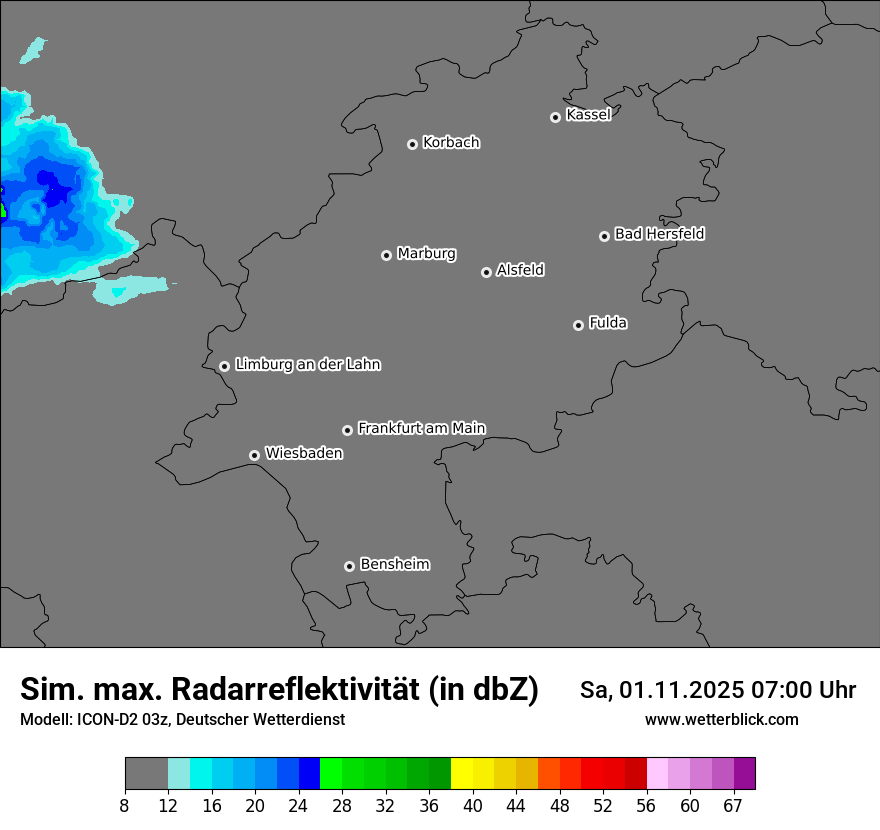 Modellkarten Simuliertes Radarbild