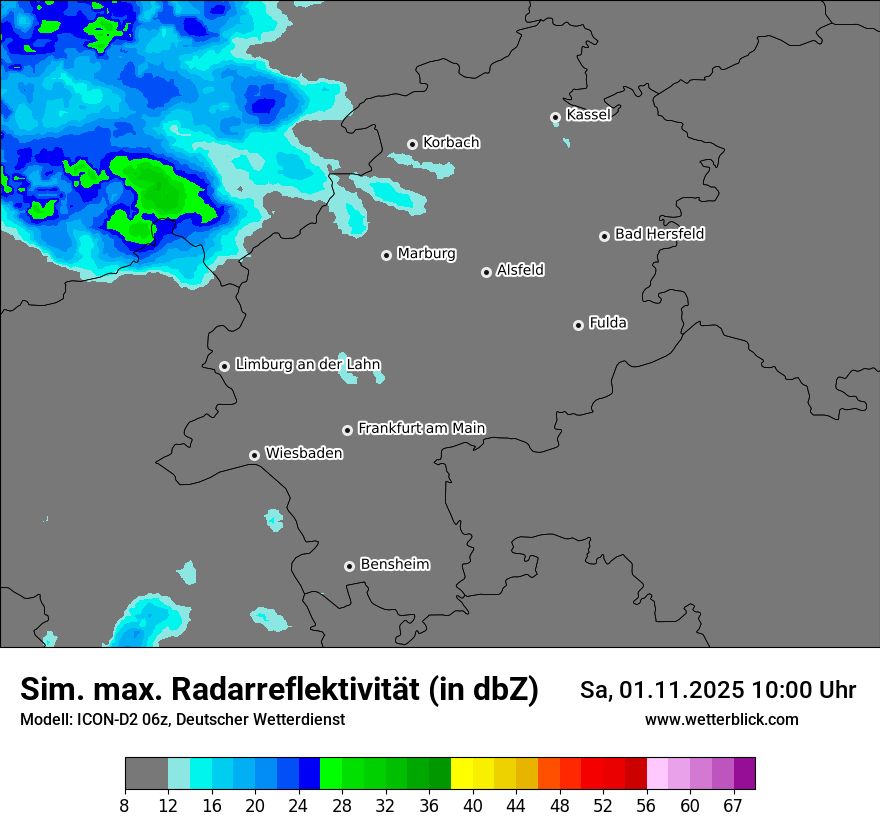 Modellkarten Simuliertes Radarbild