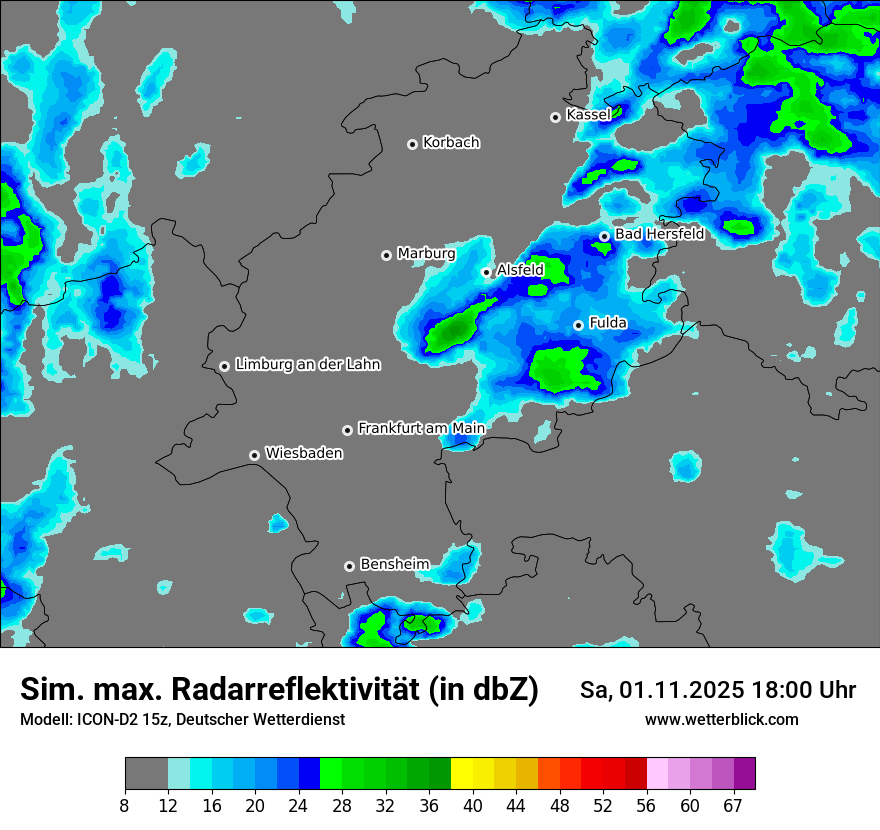 Modellkarten Simuliertes Radarbild
