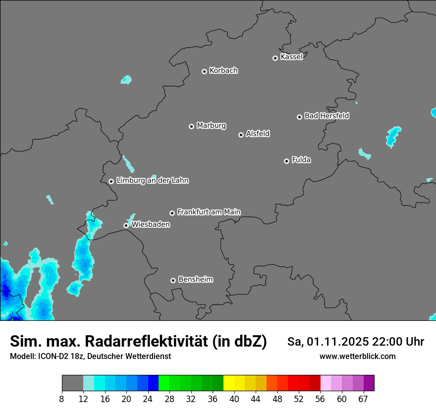 Modellkarten Simuliertes Radarbild