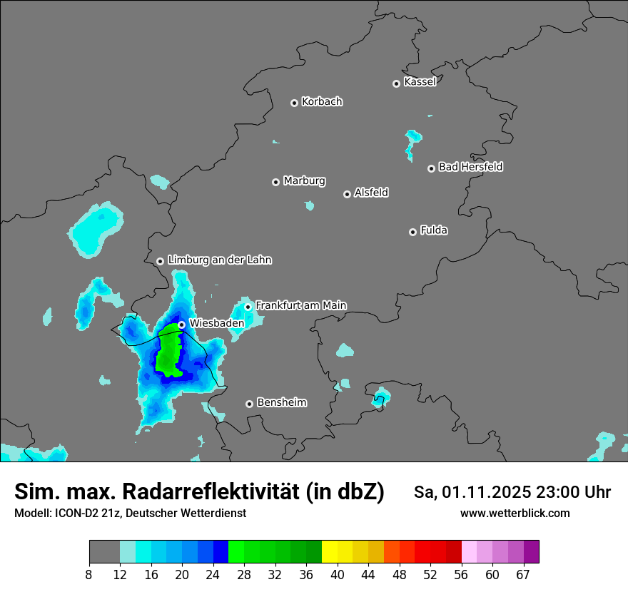 Modellkarten Simuliertes Radarbild