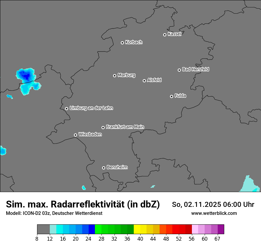 Modellkarten Simuliertes Radarbild