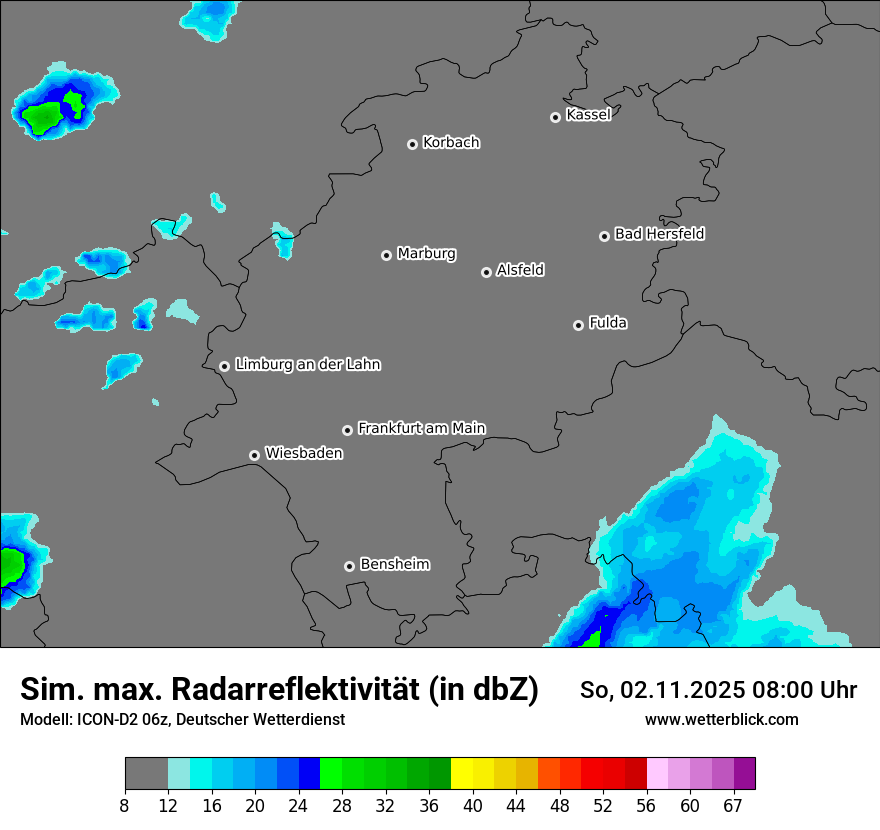 Modellkarten Simuliertes Radarbild
