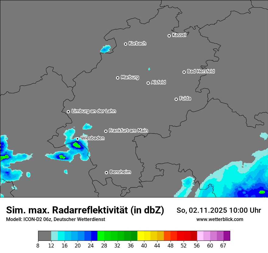 Modellkarten Simuliertes Radarbild