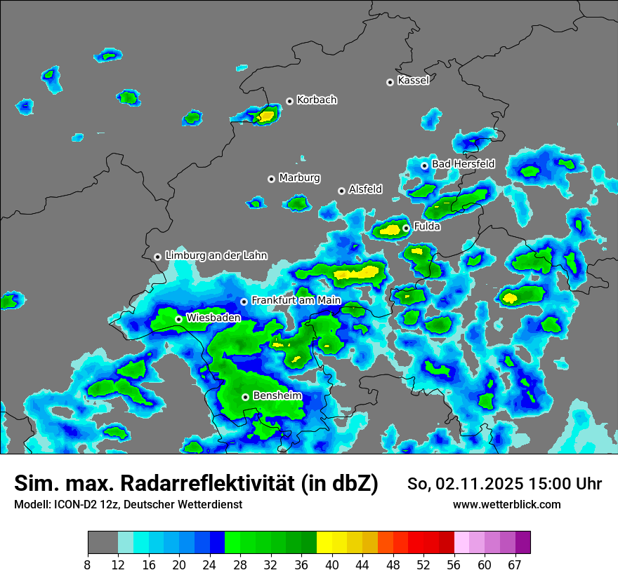 Modellkarten Simuliertes Radarbild