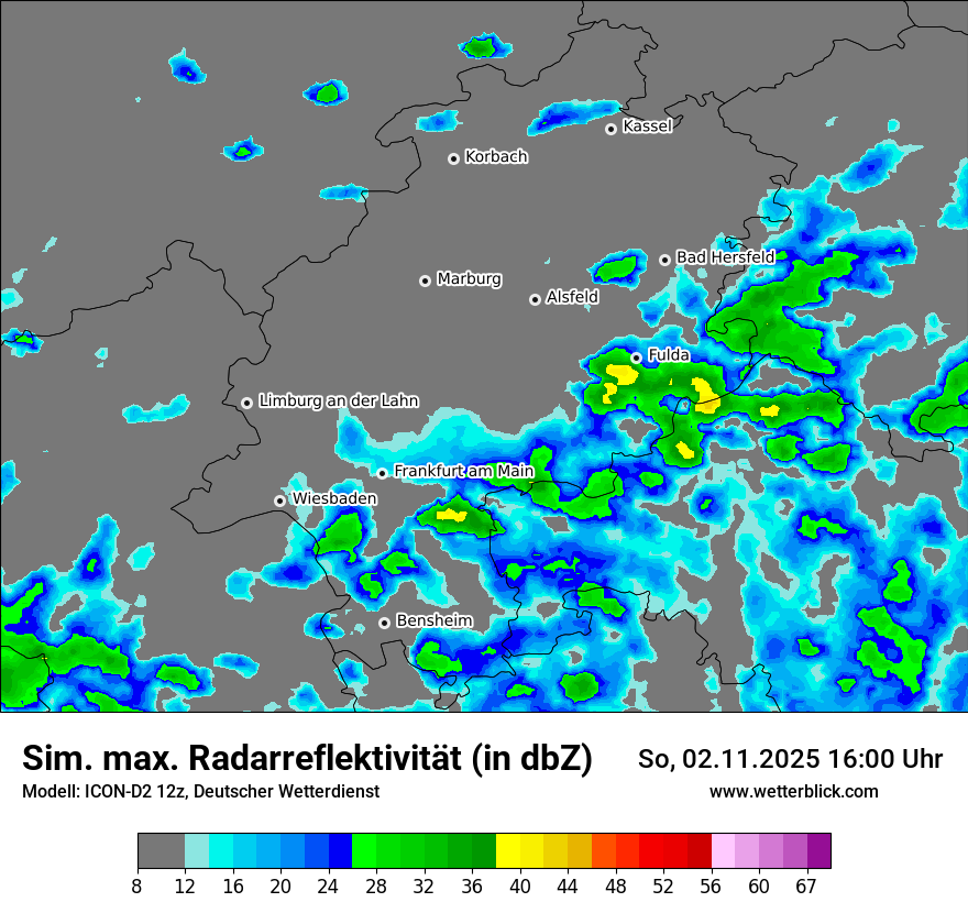 Modellkarten Simuliertes Radarbild