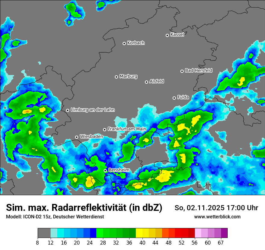 Modellkarten Simuliertes Radarbild