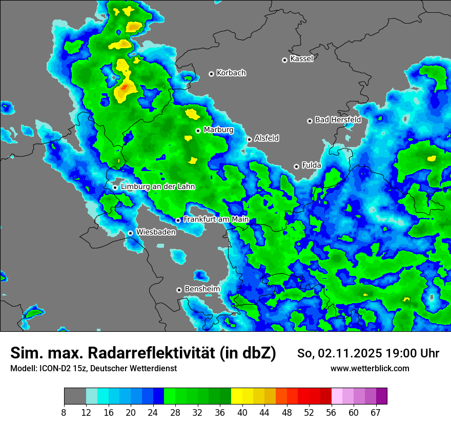 Modellkarten Simuliertes Radarbild